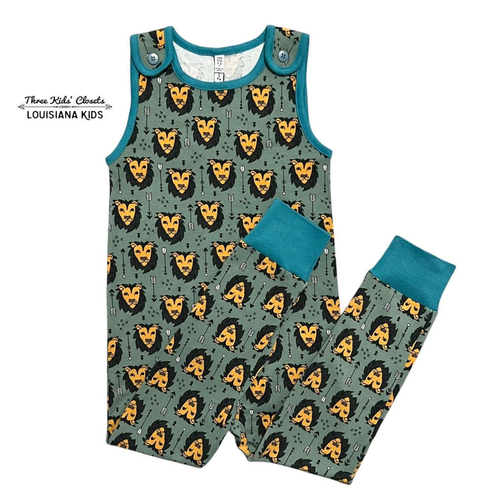 Maxomorra 110/116 (5-6Y) Organic Lion Arrow Jumpsuit Romper